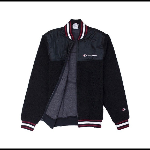 sherpa baseball jacket by champion